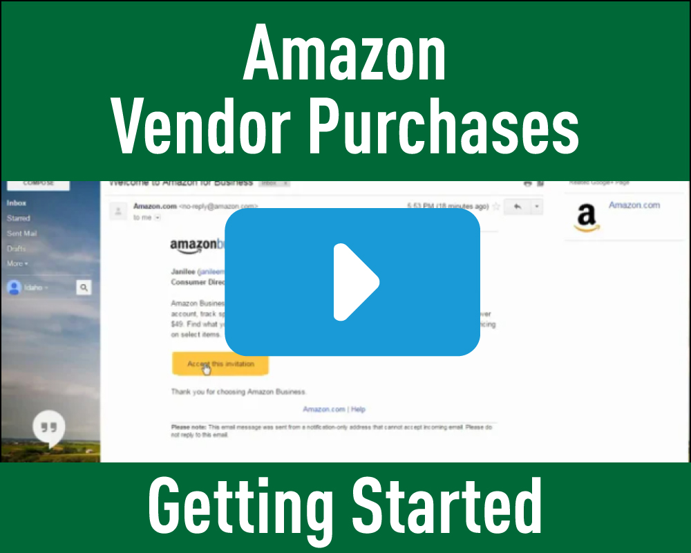 Amazon Vendor Purchases - Getting Started
